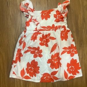 Carter's Orange and White Floral Kids Dress